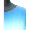 Bluzka oversize z rozmytym efektem OMBRE ciemny niebieski /turkus